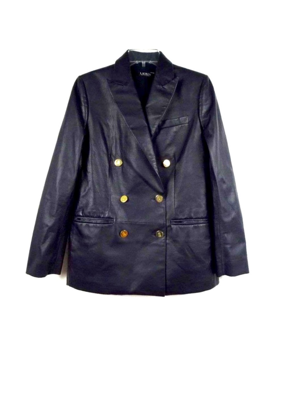 Ralph Lauren Black Leather Blazer Jacket